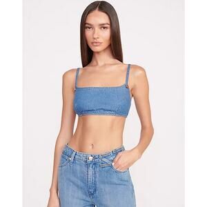 Wrangler + STAUD The Jean Cropped Denim Top Sexy Women's M New